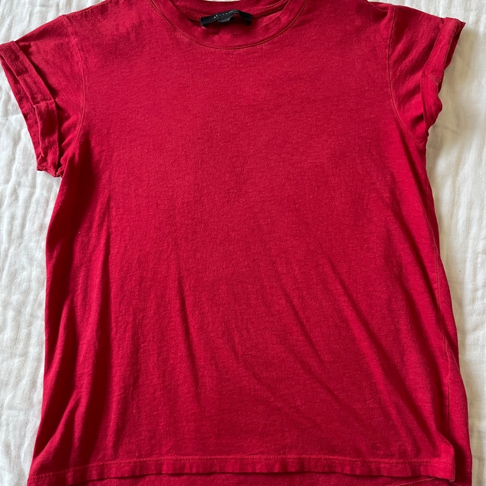 All Saints Red Short Sleeve Tee